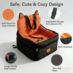 CABZOON booster seat fits front and back seats across cars, trucks, and SUVs.