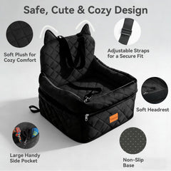 CABZOON booster seat safety leash and belts keep small dogs secure