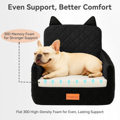 CABZOON booster seat soft plush fabric with high-density foam cushions for cozy travel