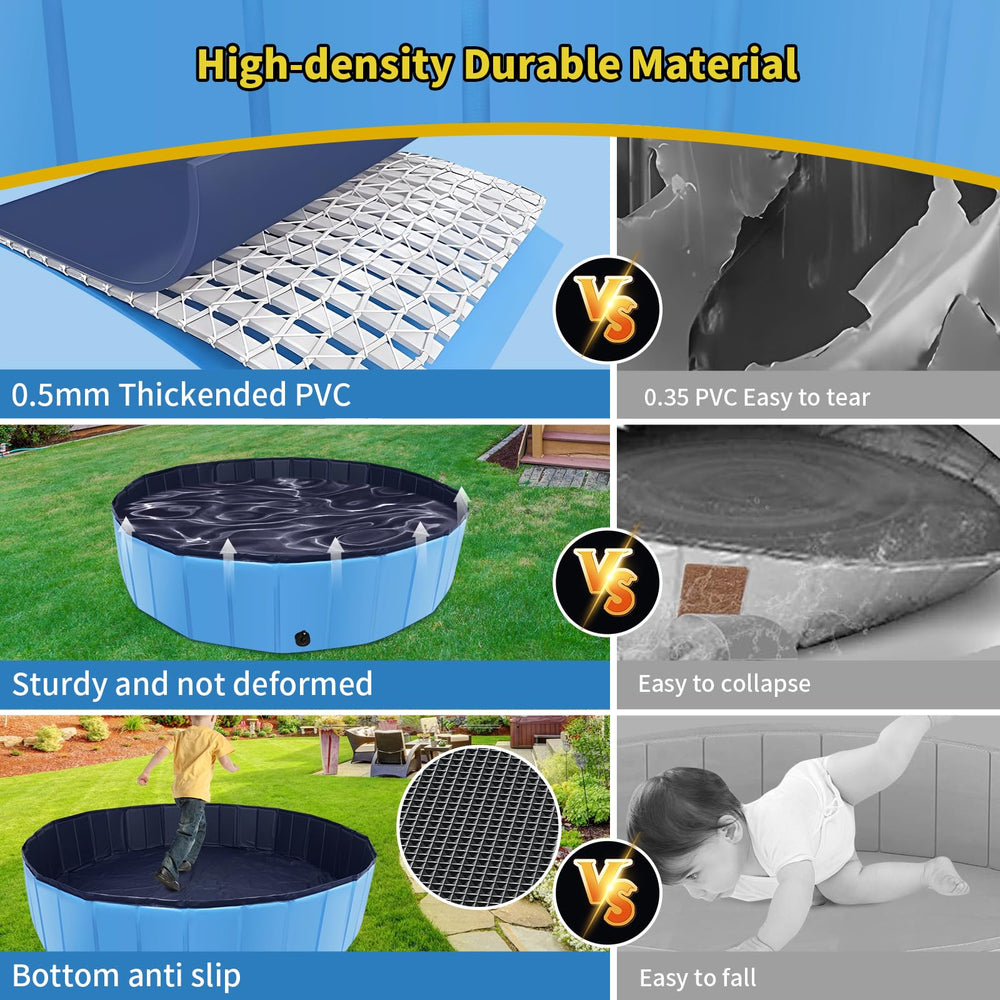 CACSPS dog pool anti-slip bottom supports safe outdoor play.