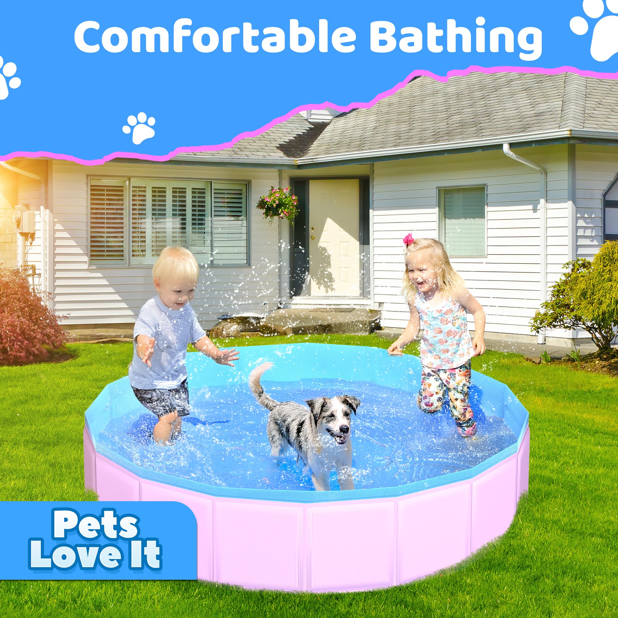 CACSPS durable PVC pool with hard plastic board ensures sturdy outdoor setup