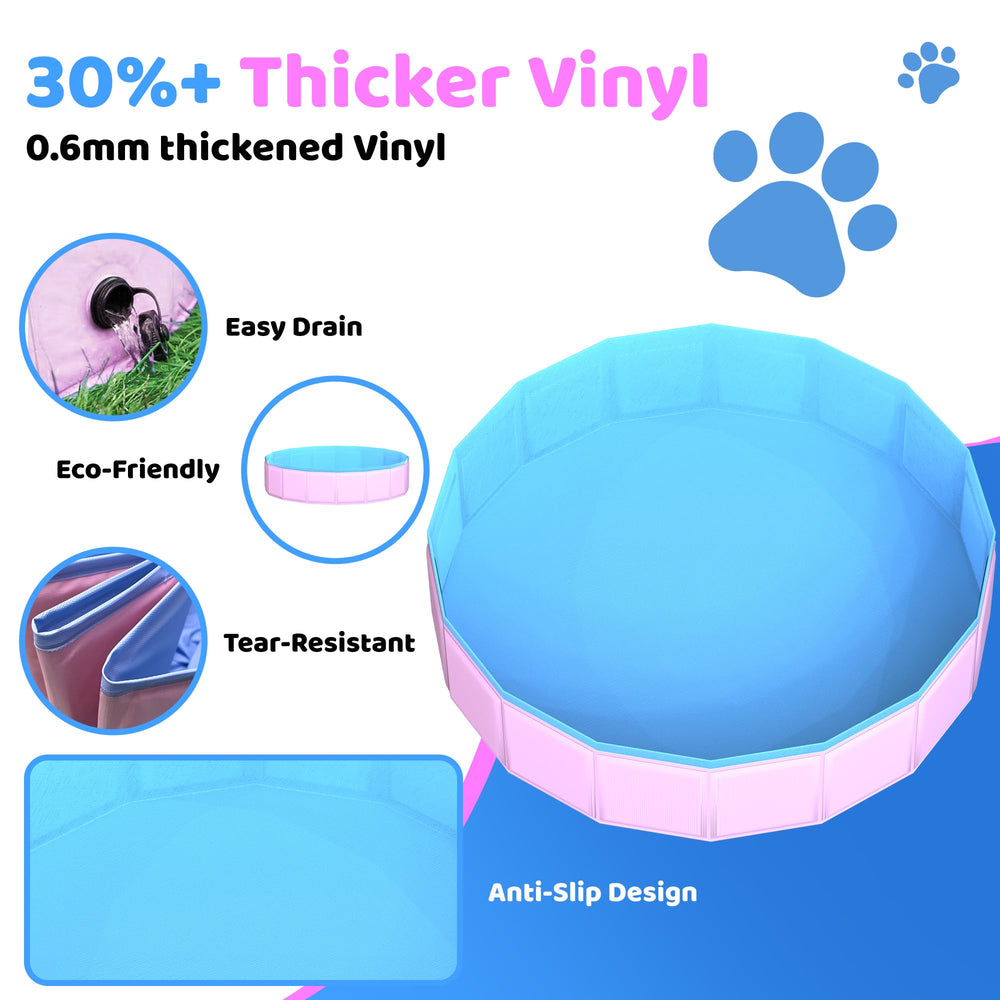 CACSPS foldable dog pool with drain valve enables quick water release.