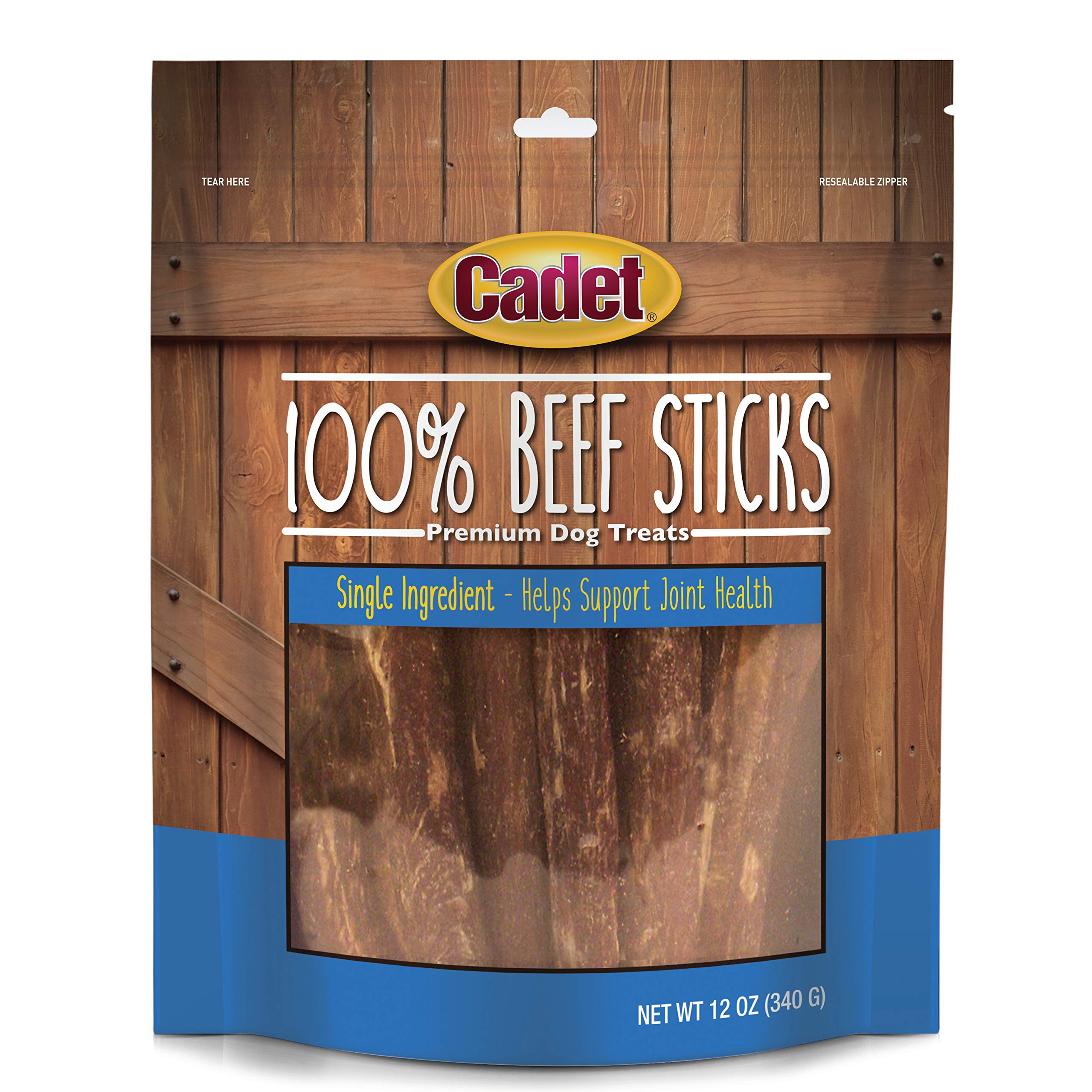Cadet 100% beef esophagus sticks in action aid dental cleaning through chewing.