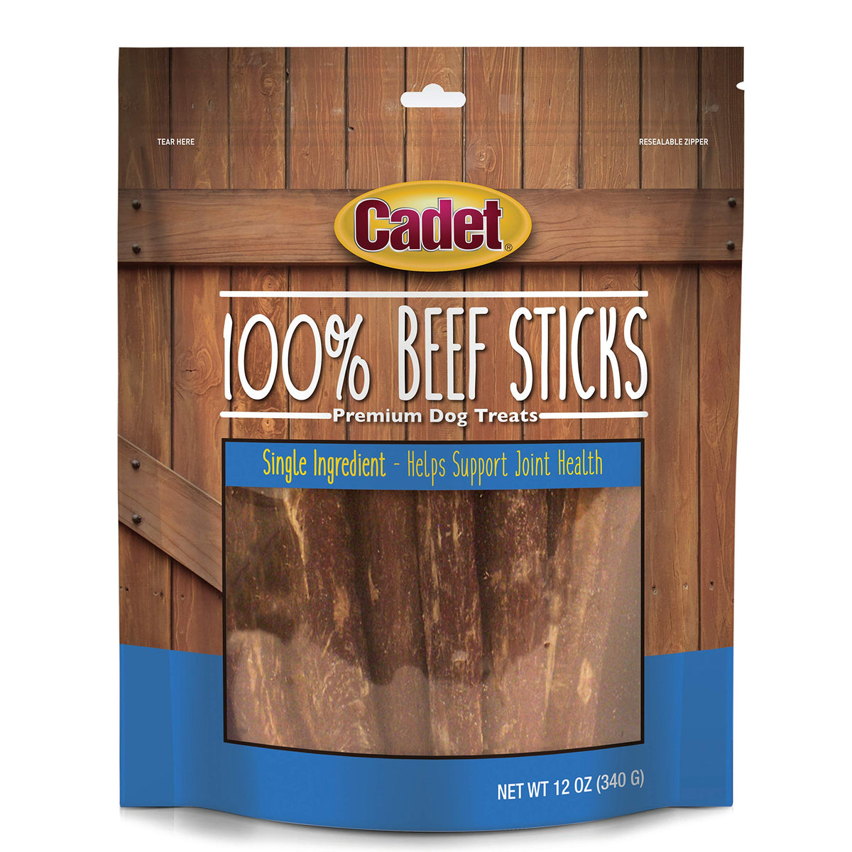 Cadet 100% beef esophagus sticks in action aid dental cleaning through chewing.