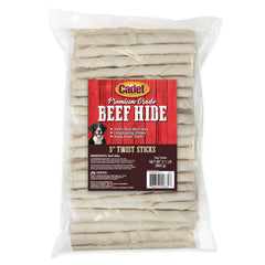 Cadet beef-hide twist 5-inch sticks in a 34-ounce bag for dogs.
