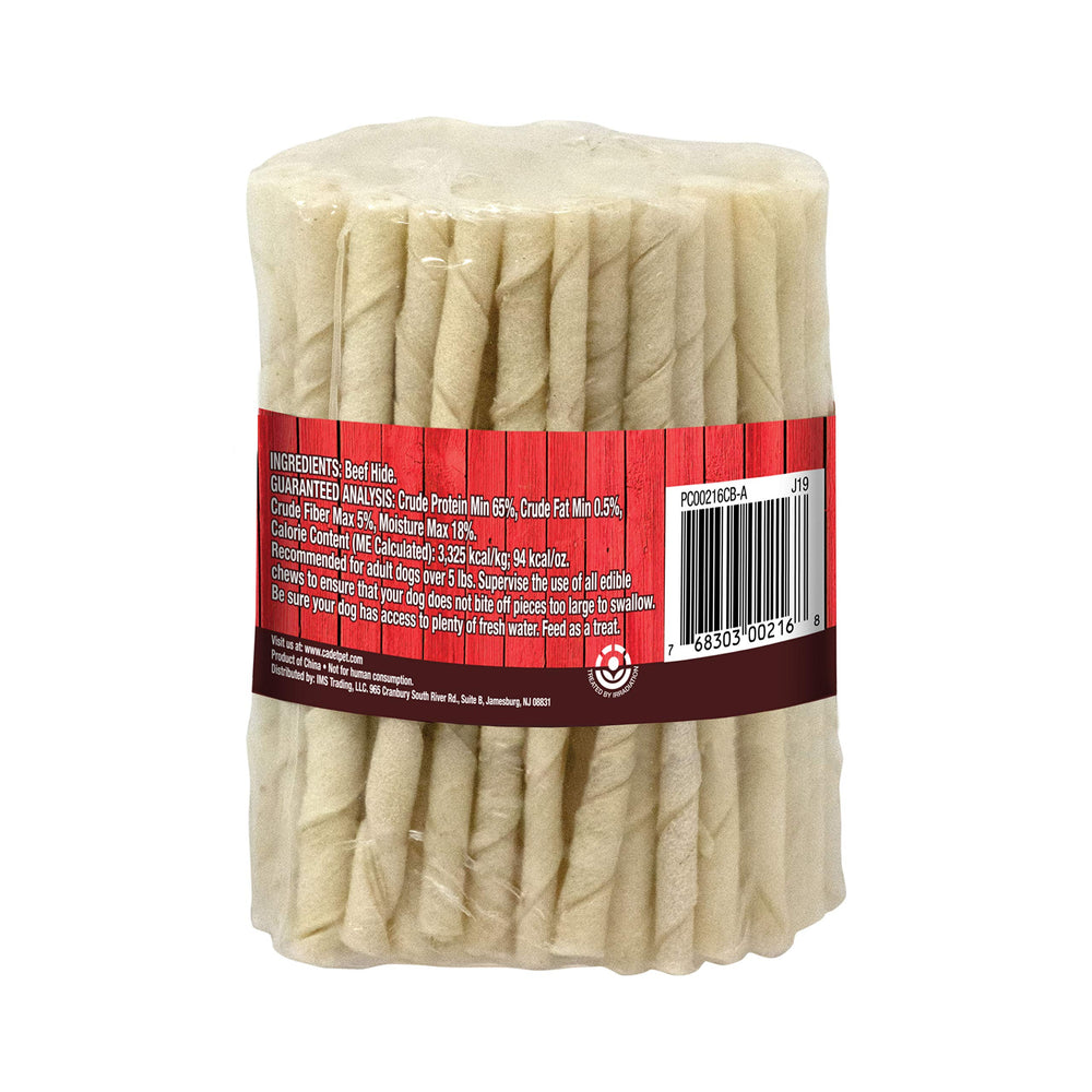 Cadet beef hide twist brand label image, showcases natural flavor and trust.