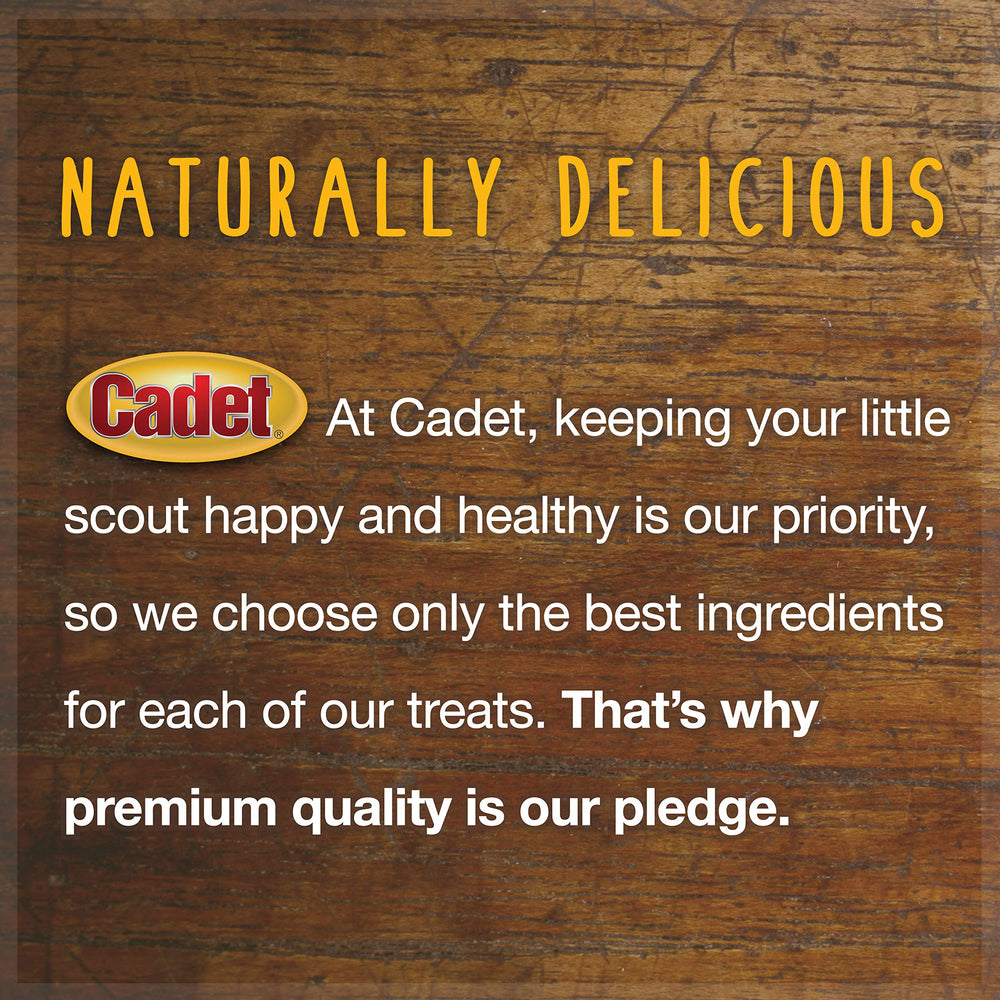 Texture detail of Cadet beef strips for interested chewers.