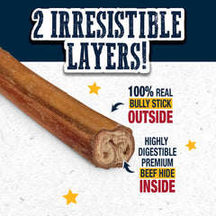 Dog chews Cadet Bully Hide Sticks during a long chew session.