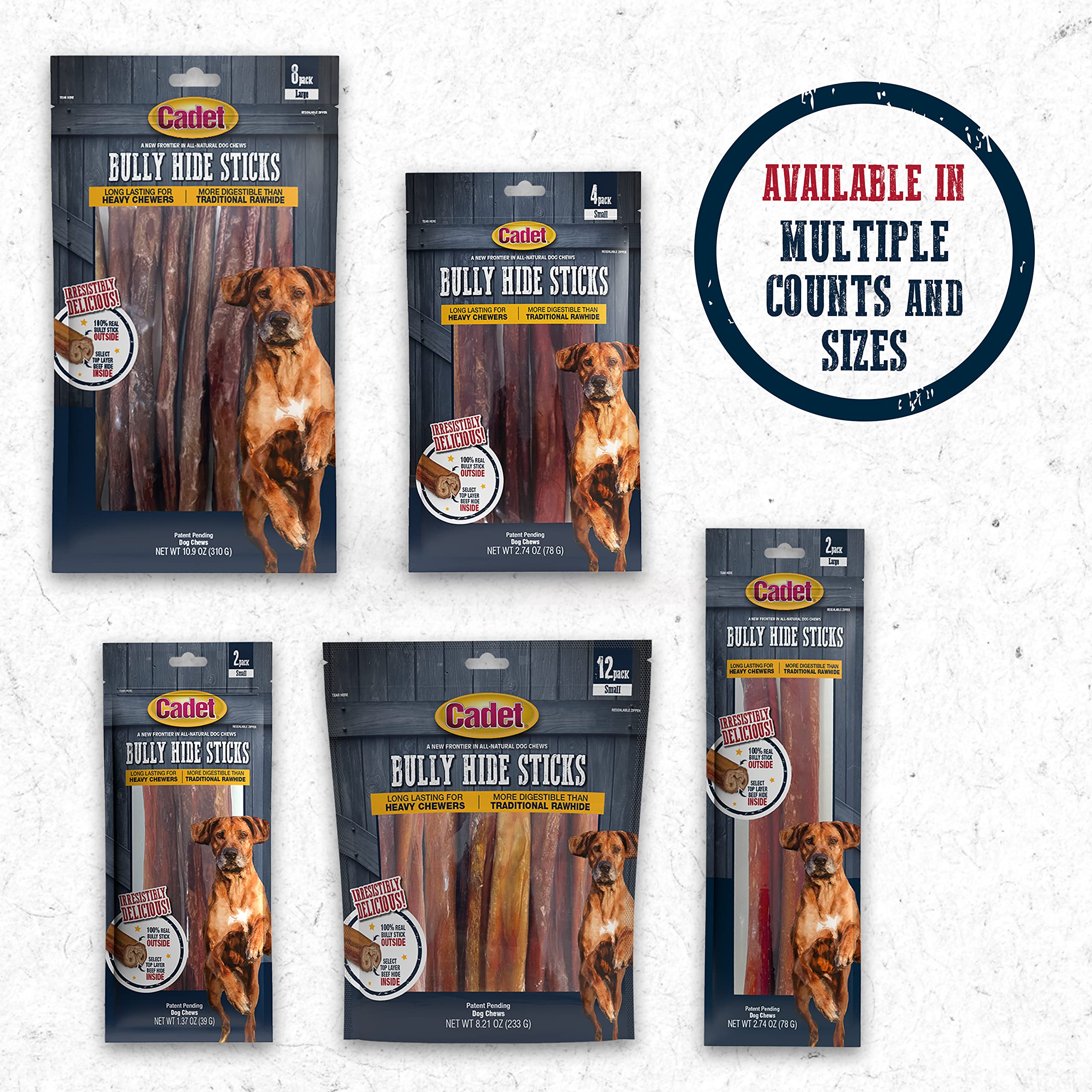 Dog enjoying a Cadet chew with reduced odor and satisfying texture