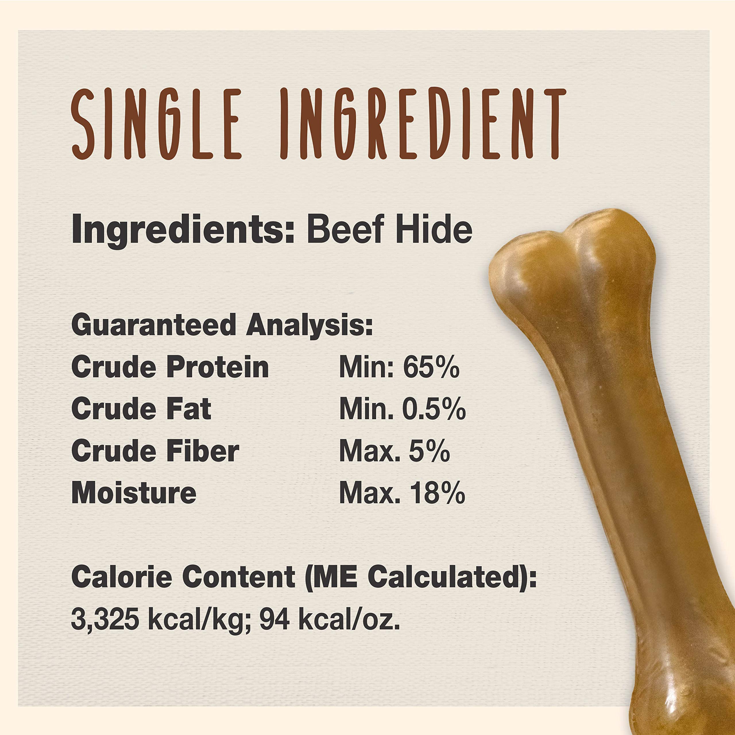 Cadet dog chew bone durable close-up shows resistant rawhide for tough chewers.