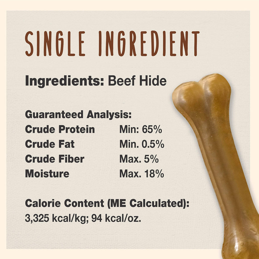 Cadet dog chew bone durable close-up shows resistant rawhide for tough chewers.
