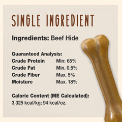 Cadet dog chew bone durable close-up shows resistant rawhide for tough chewers.
