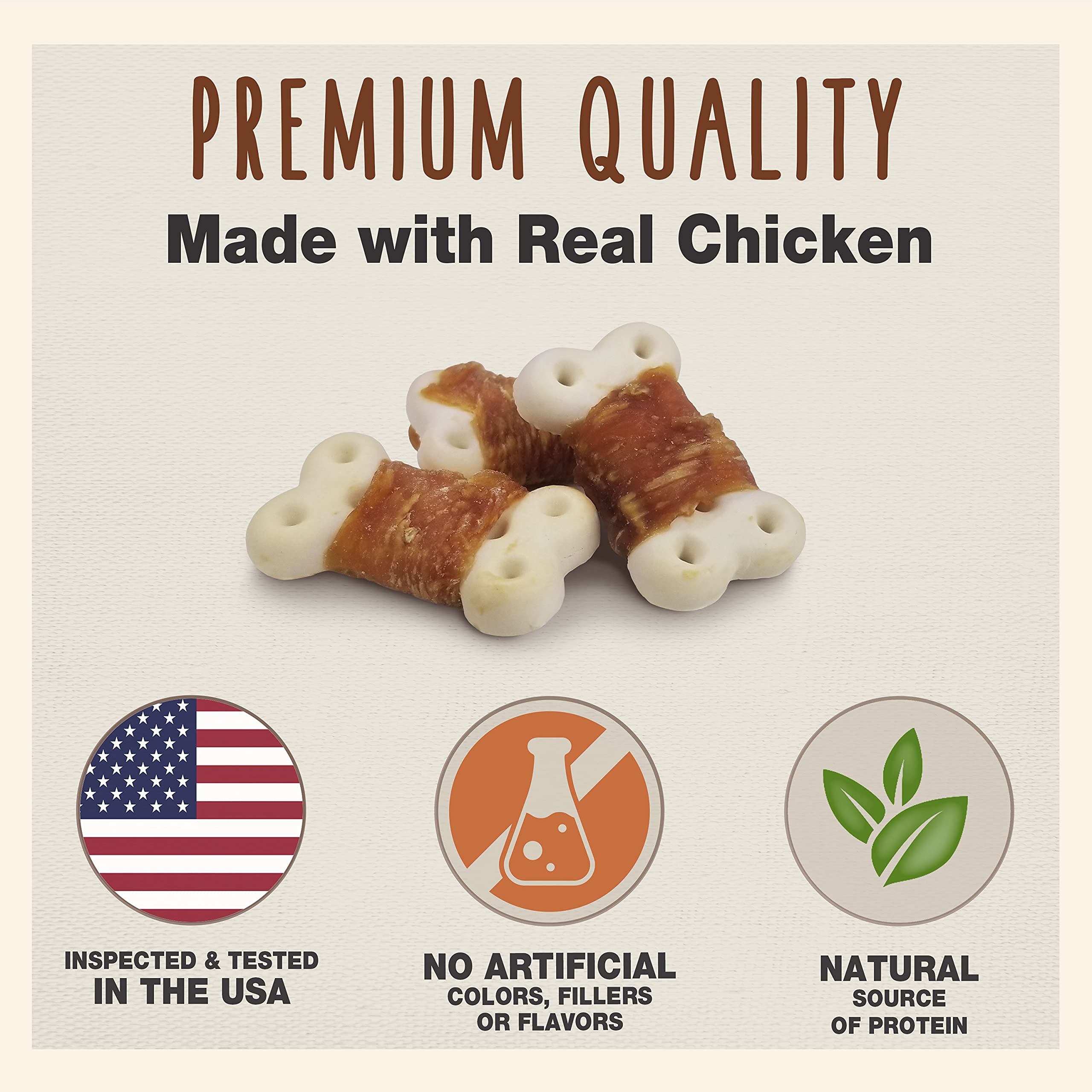 Cadet Gourmet chicken-wrapped-biscuit treats no-artificial-colors communicates natural ingredients