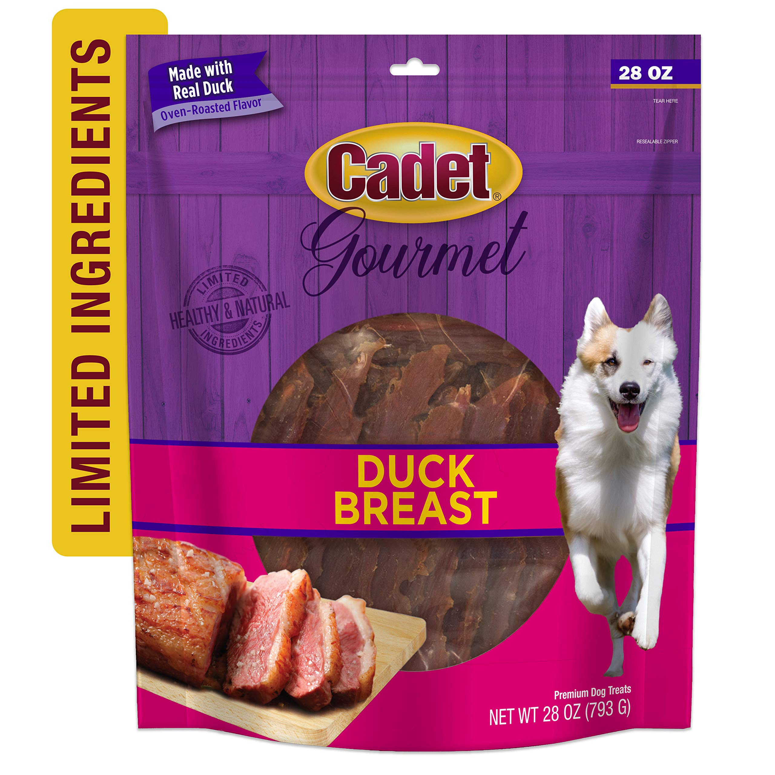 Cadet Gourmet Duck Breast Jerky suitable for all dogs.