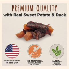 Cadet Gourmet Sweet Potato & Duck Wraps ingredients close-up highlight high-protein balance.