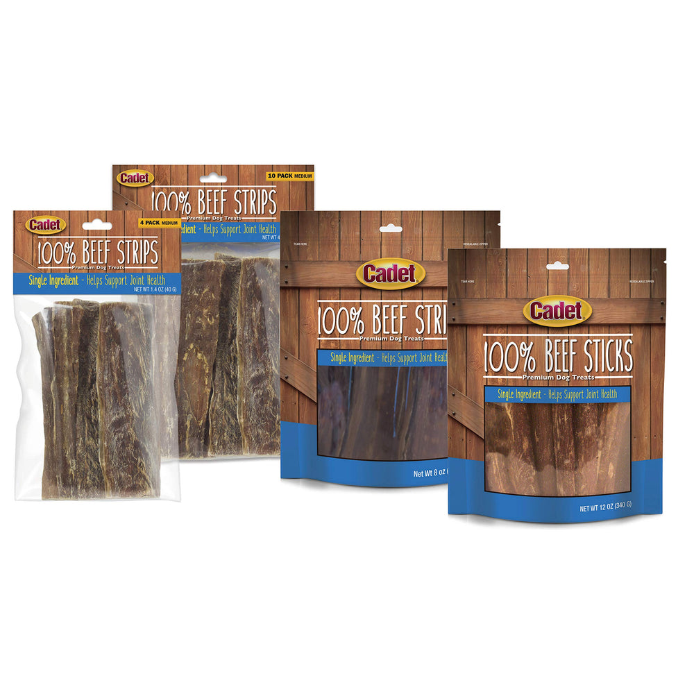 Cadet natural dog chews with responsible sourcing context.