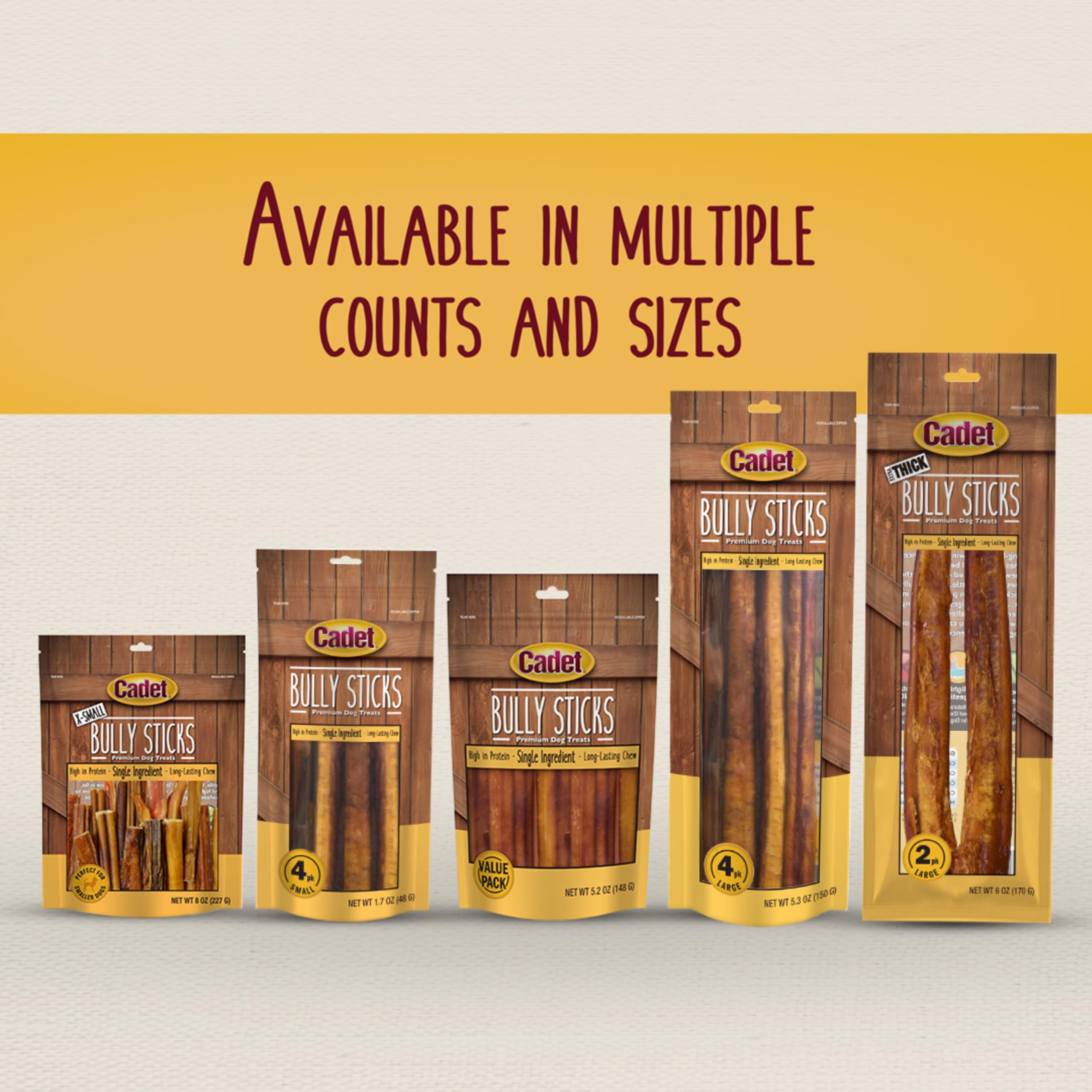 Cadet 10-stick pack designed for large breeds and extended chewing fun.