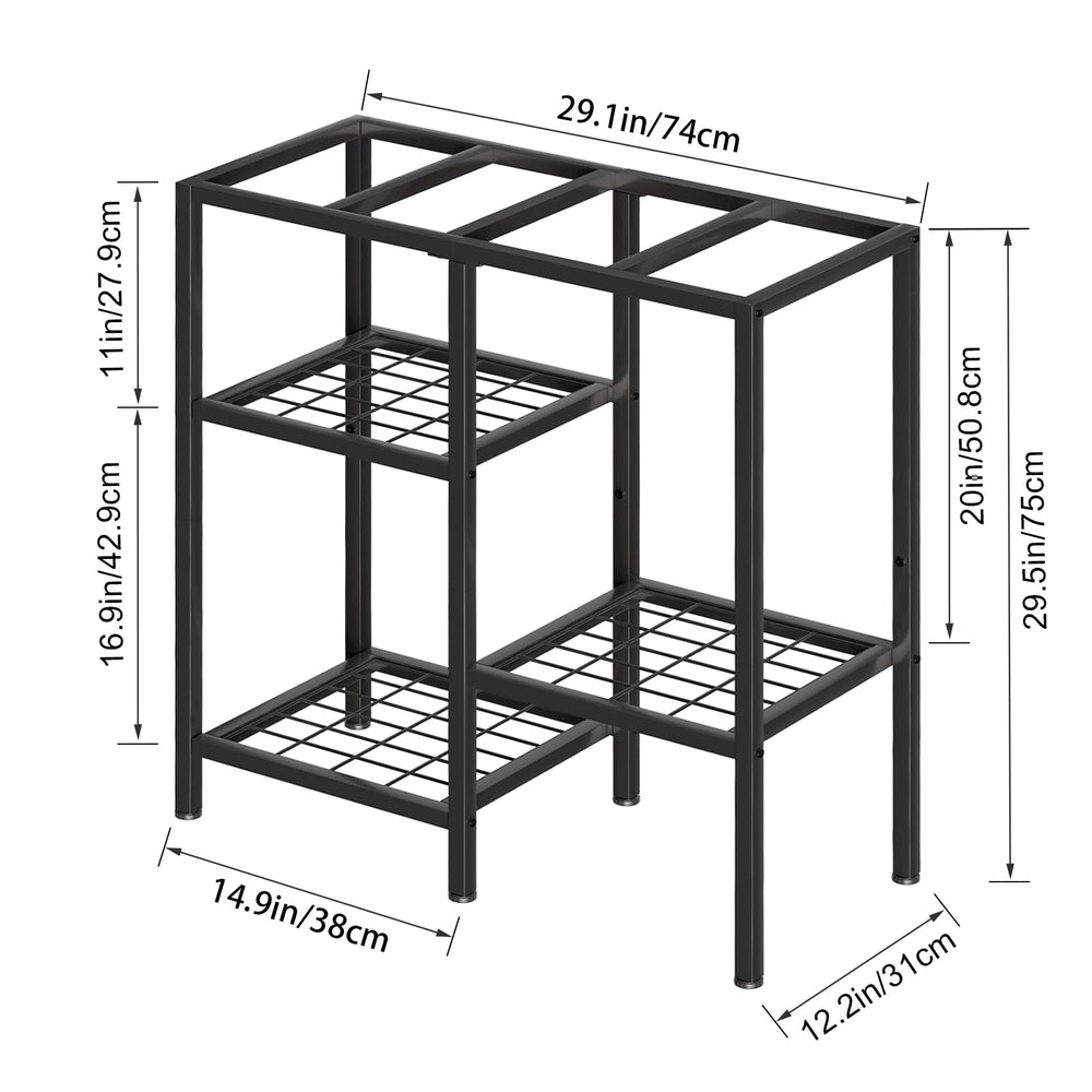 CADUKE stand two-tier storage with open shelves for tools and accessories
