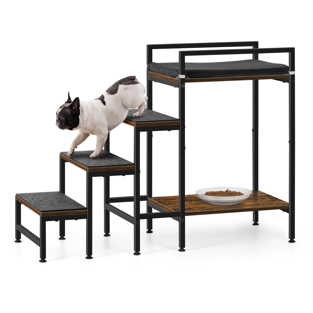 CADUKE pet window perch with stairs offers a cozy elevated view for cats and small dogs