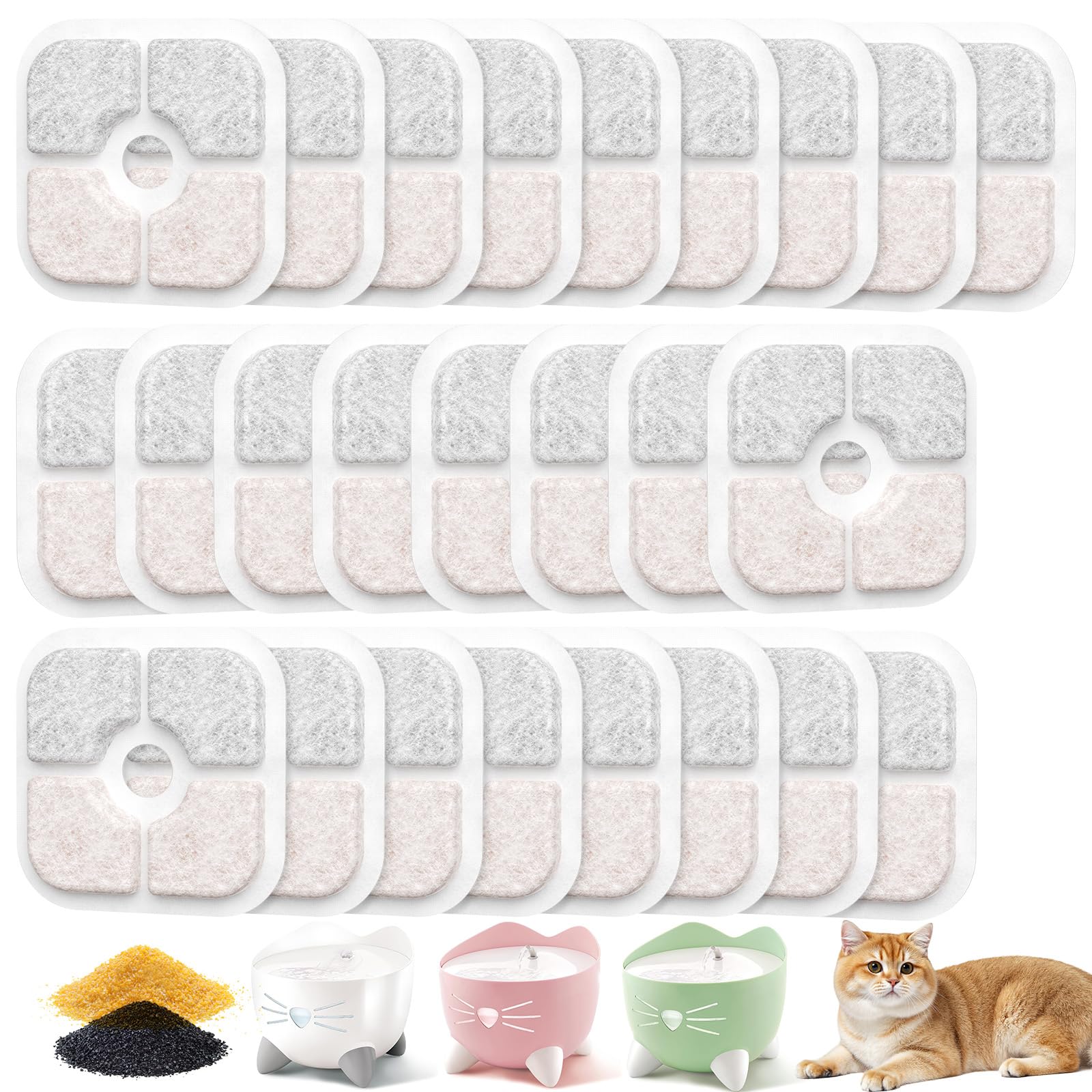 Caehomly 25 pack filters ready for Catit fountains, convenient replacements