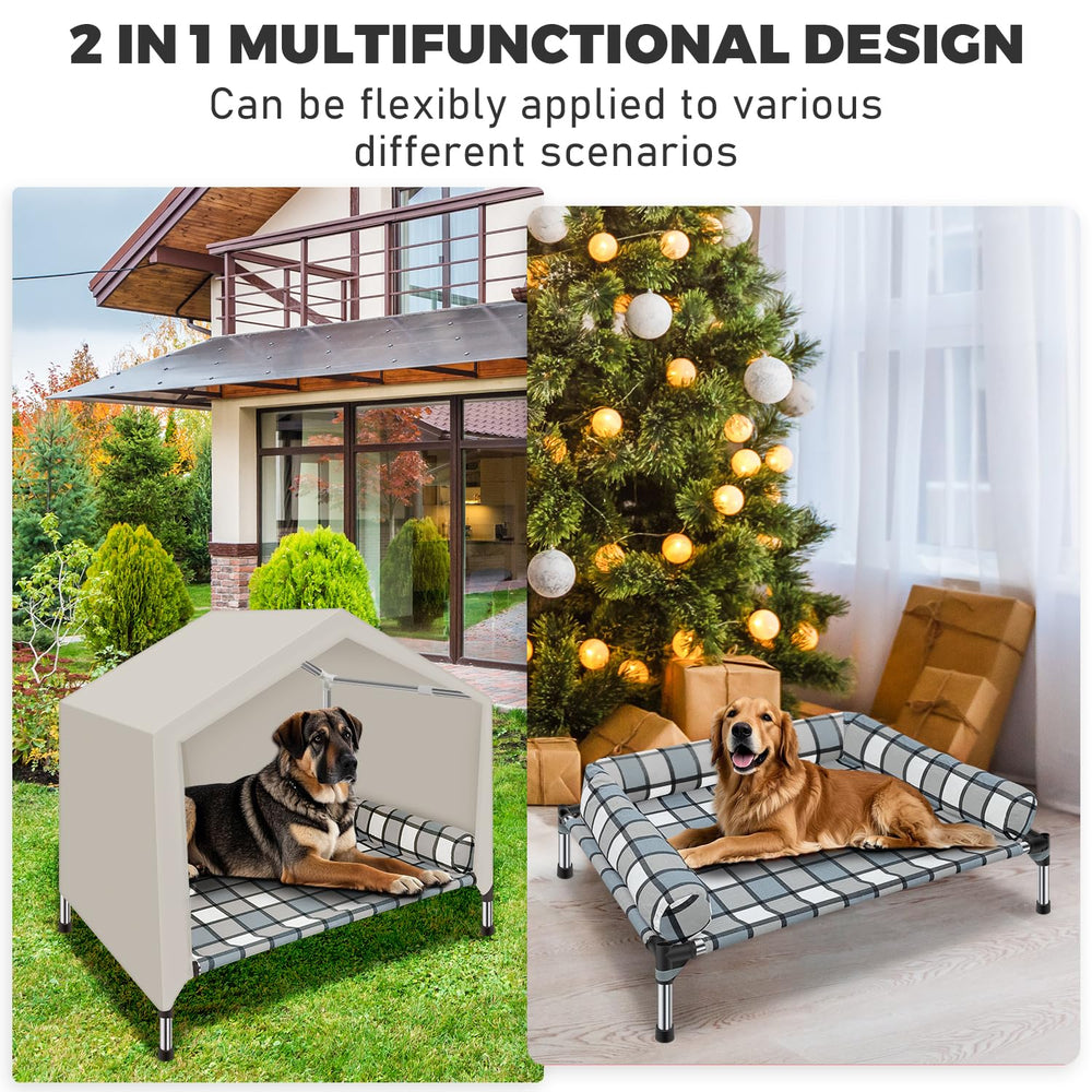 Caghash elevated dog bed house ideal for camping and beach adventures