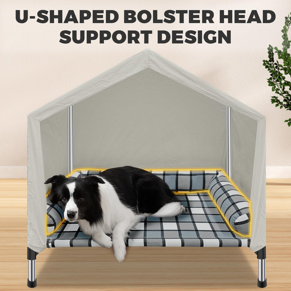 Caghash elevated dog bed house pillow support for restful sleep