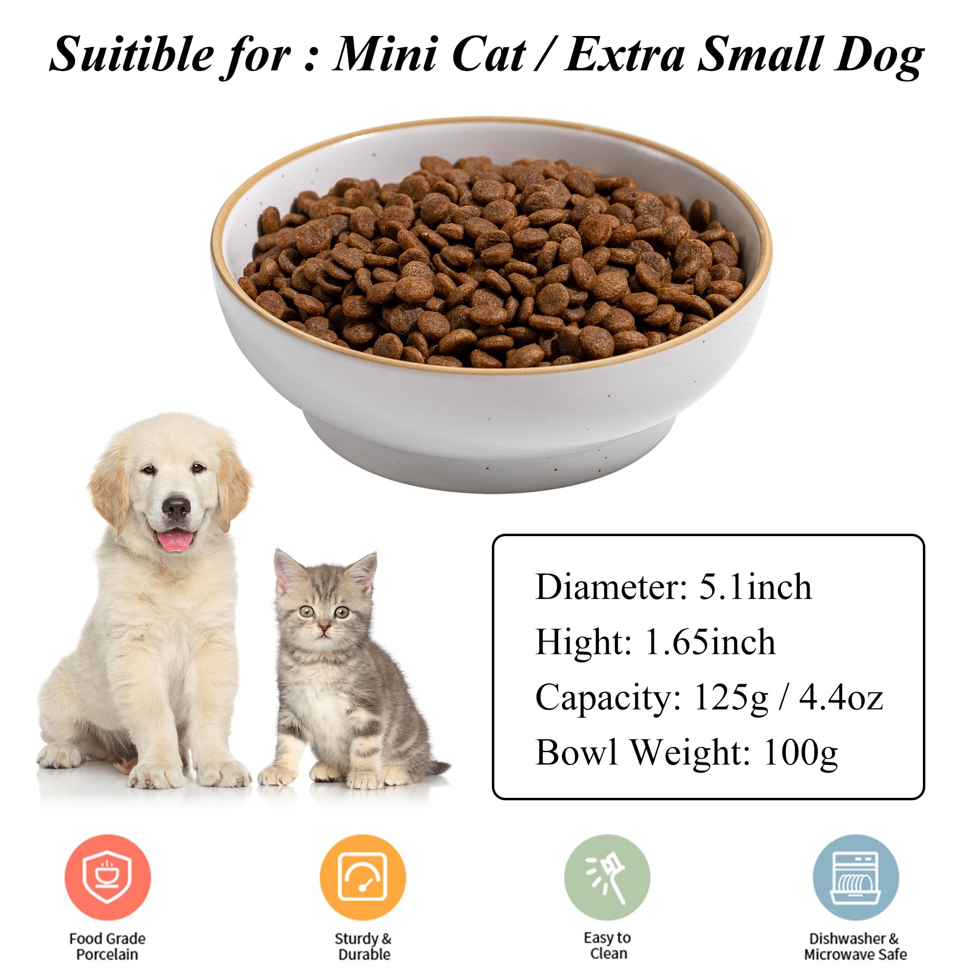 Caigmo cat bowl set contents display three ceramic bowls for dry and wet food