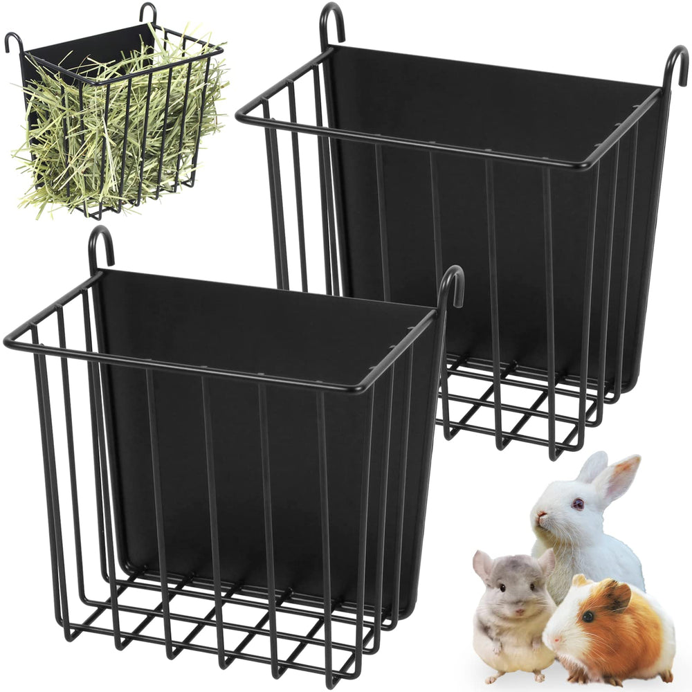 CAIQINLI rabbit hay feeder with metal frame – easy feeding for rabbits