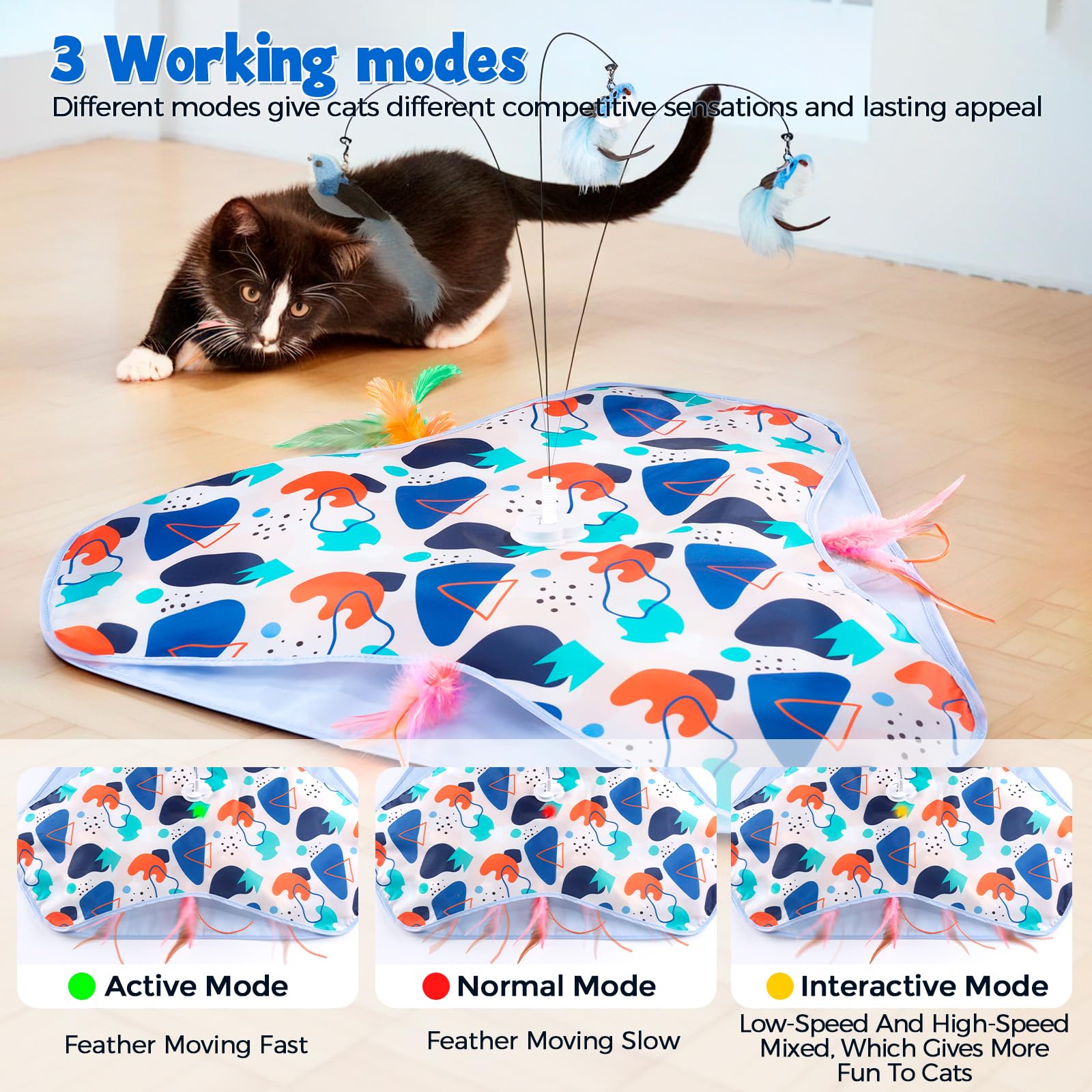 CaitPal toy features moving feathers to spark a lively chase each session