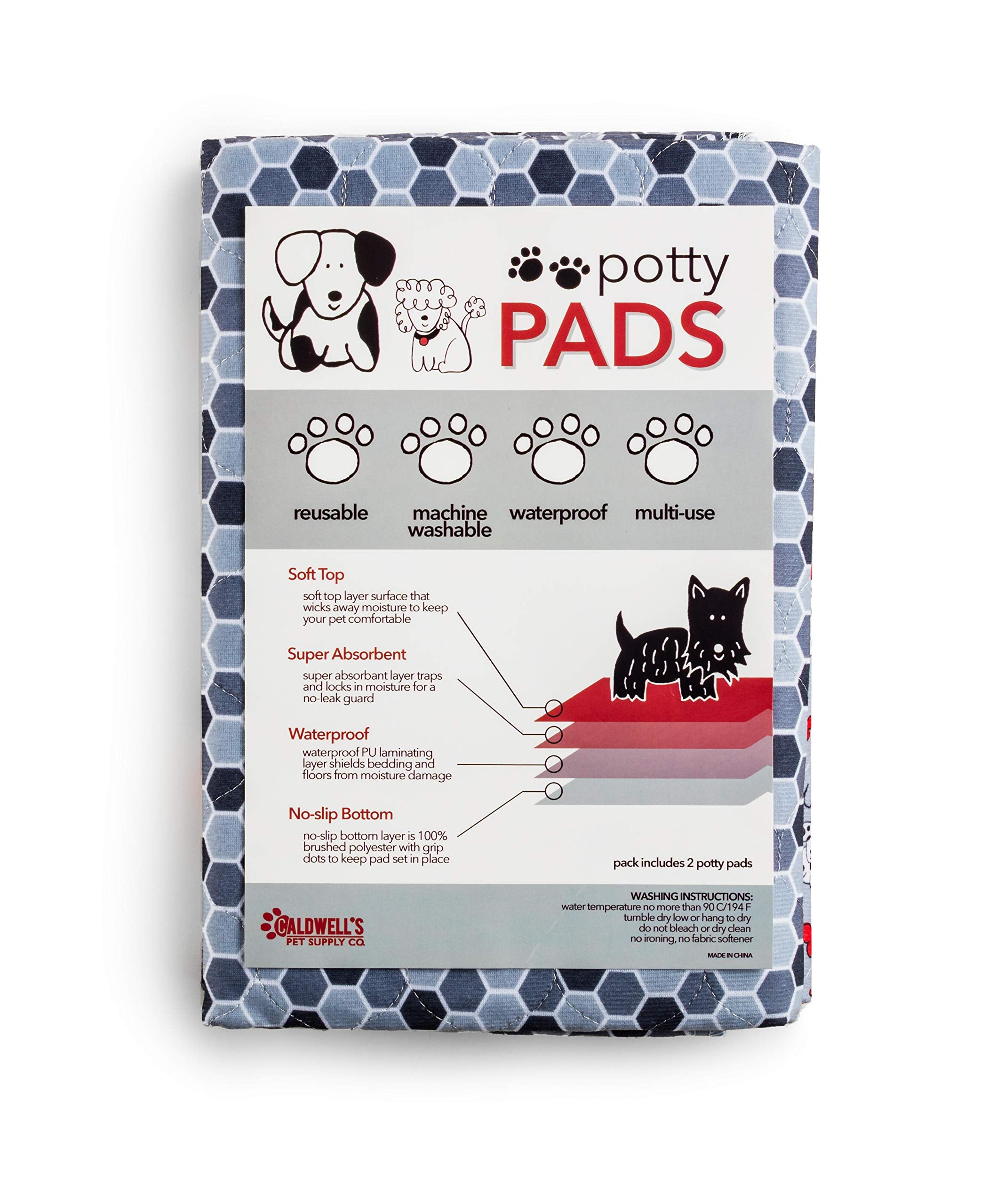 Caldwell's Potty Pads 30x36 multi-use puppy mat for training and travel.