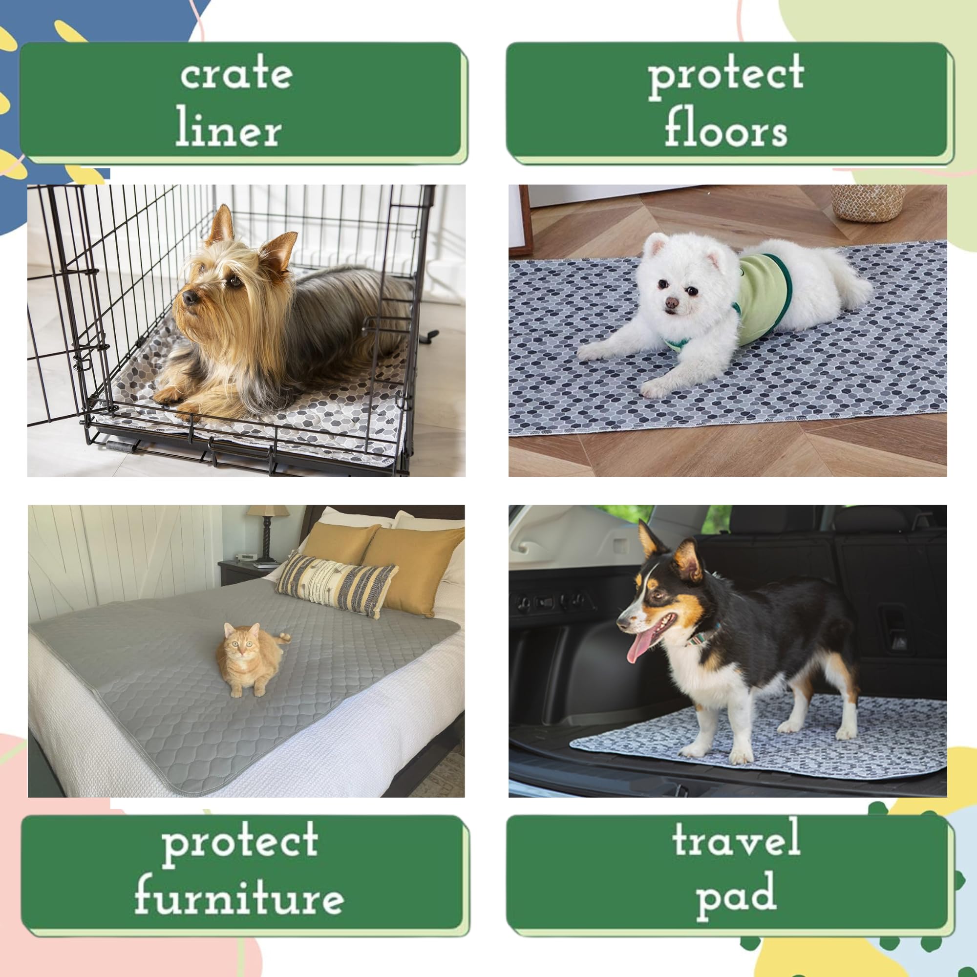 Caldwell's Potty Pads 30x36 washable material close-up shows soft surface.