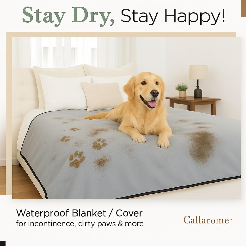Callarome blanket design showing silent no-crinkle feature on couch