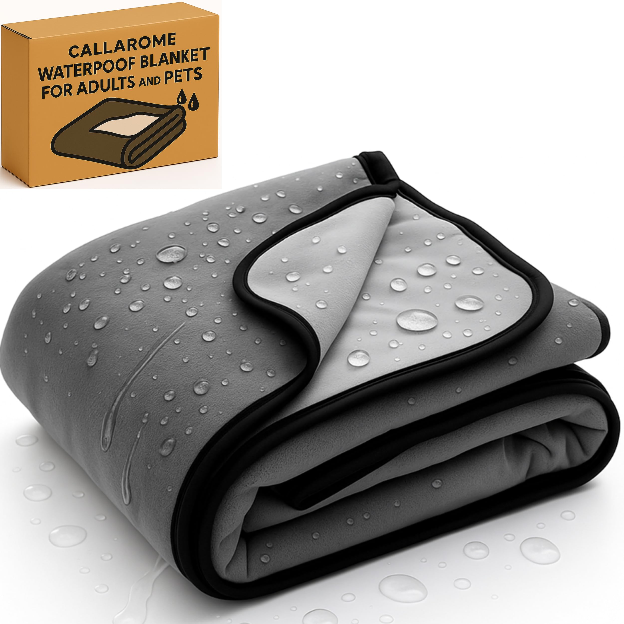 Callarome waterproof pet blanket 80x90 inches on bed with silent protection