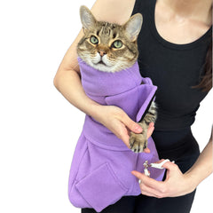 Calm & Cozy Cat Wrap secures a wrapped cat during nail trimming for calm handling