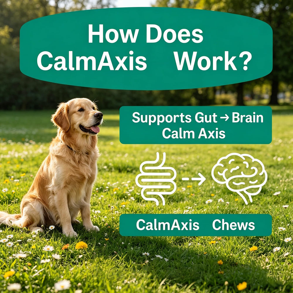 Puppies and small dogs benefit from Calmaxis Chews calming support.