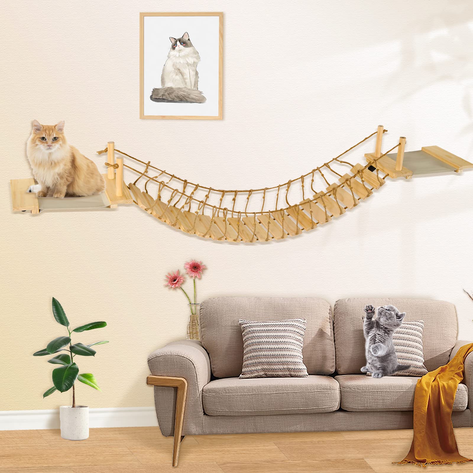 Calmbee Cat Wall Shelves handcrafted and sturdy design for safe exploration.