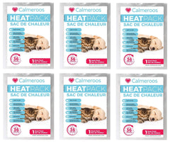 Calmeroos heat-pack refill six-pack packaging provides convenient, all-natural warmth for pets.
