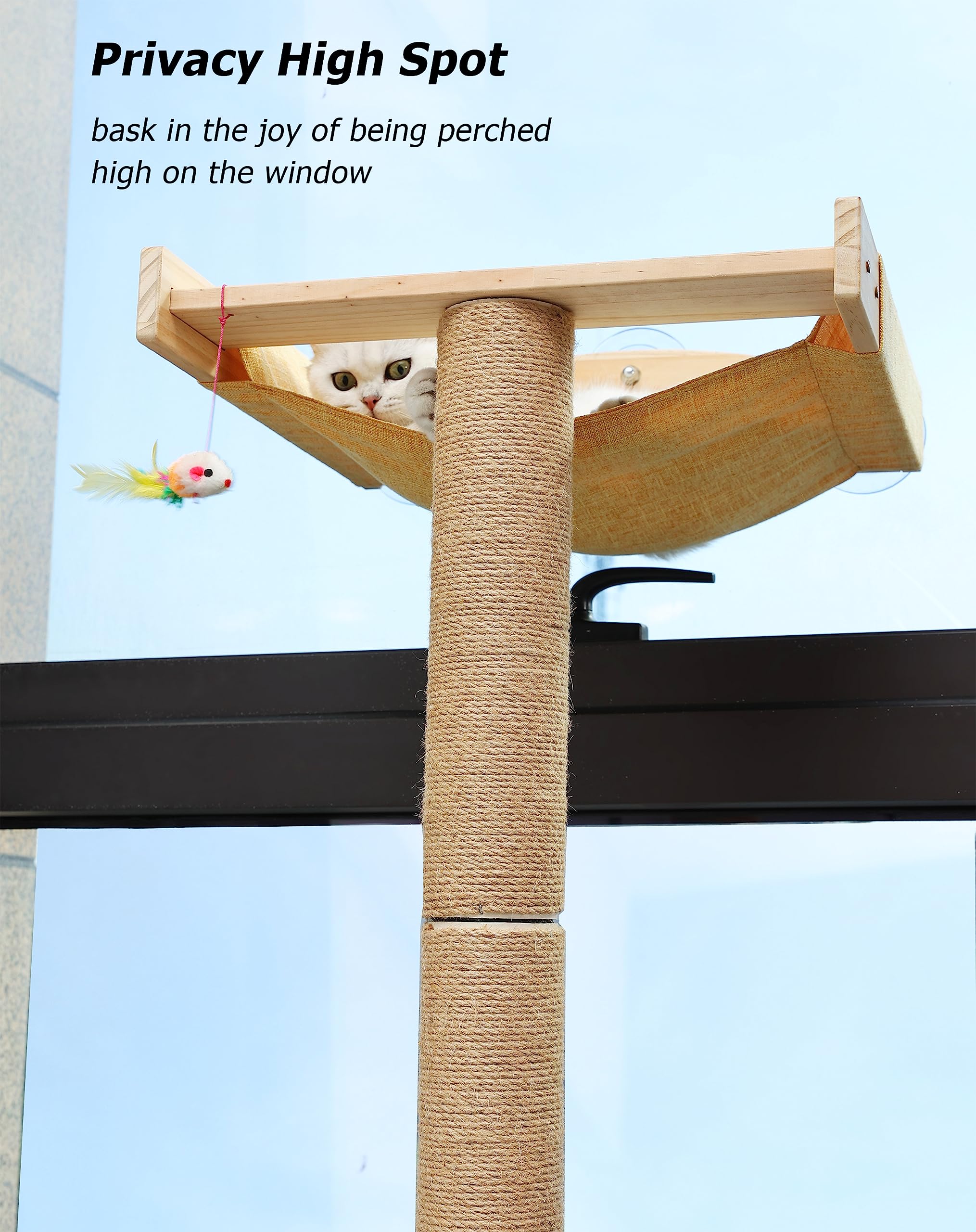 Caloreduce cat window perch viewing platform for birds-eye observation and calm watching