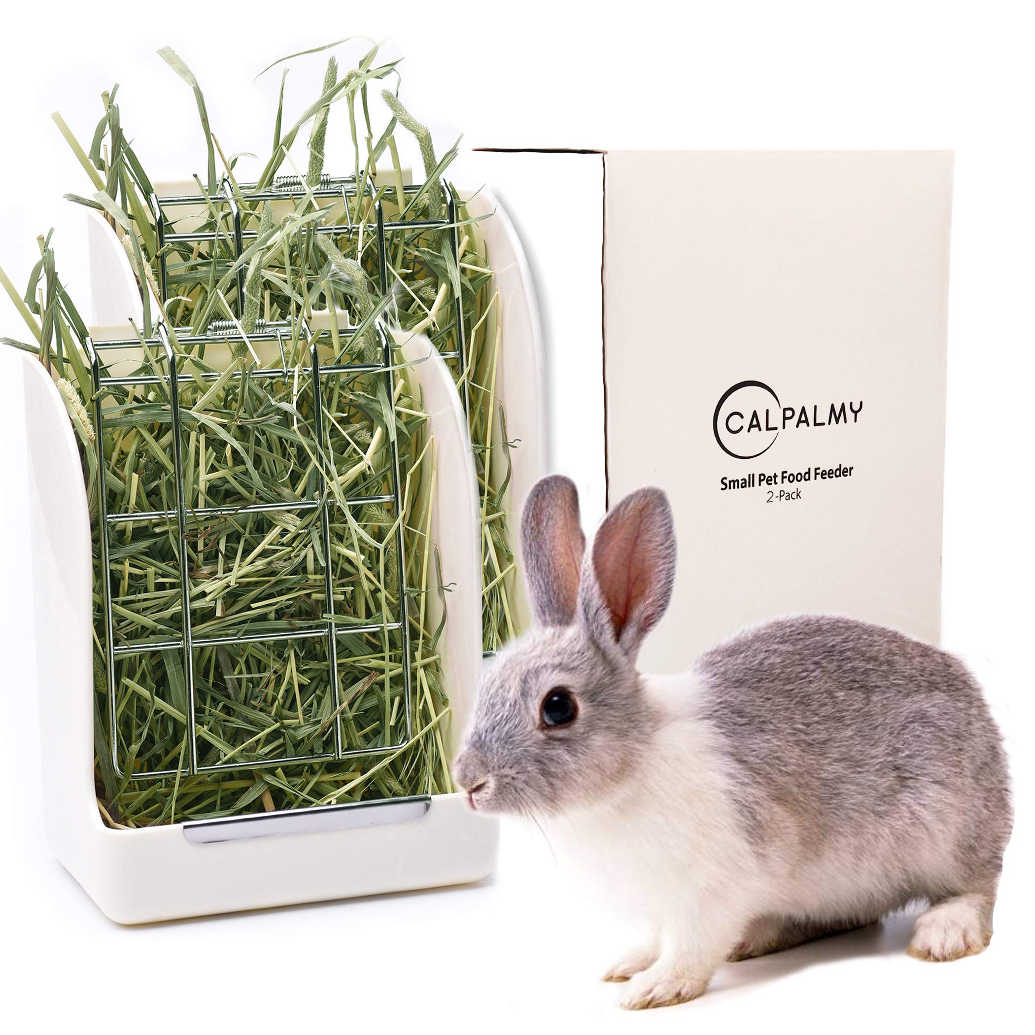CalPalmy hanging hay feeder design for easy installation and refills.