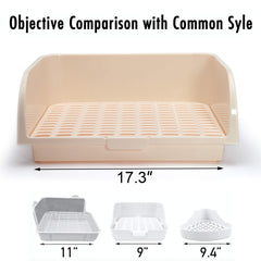 CALPALMY X-Large Rabbit Litter Box with pads keeps waste away from the bottom.