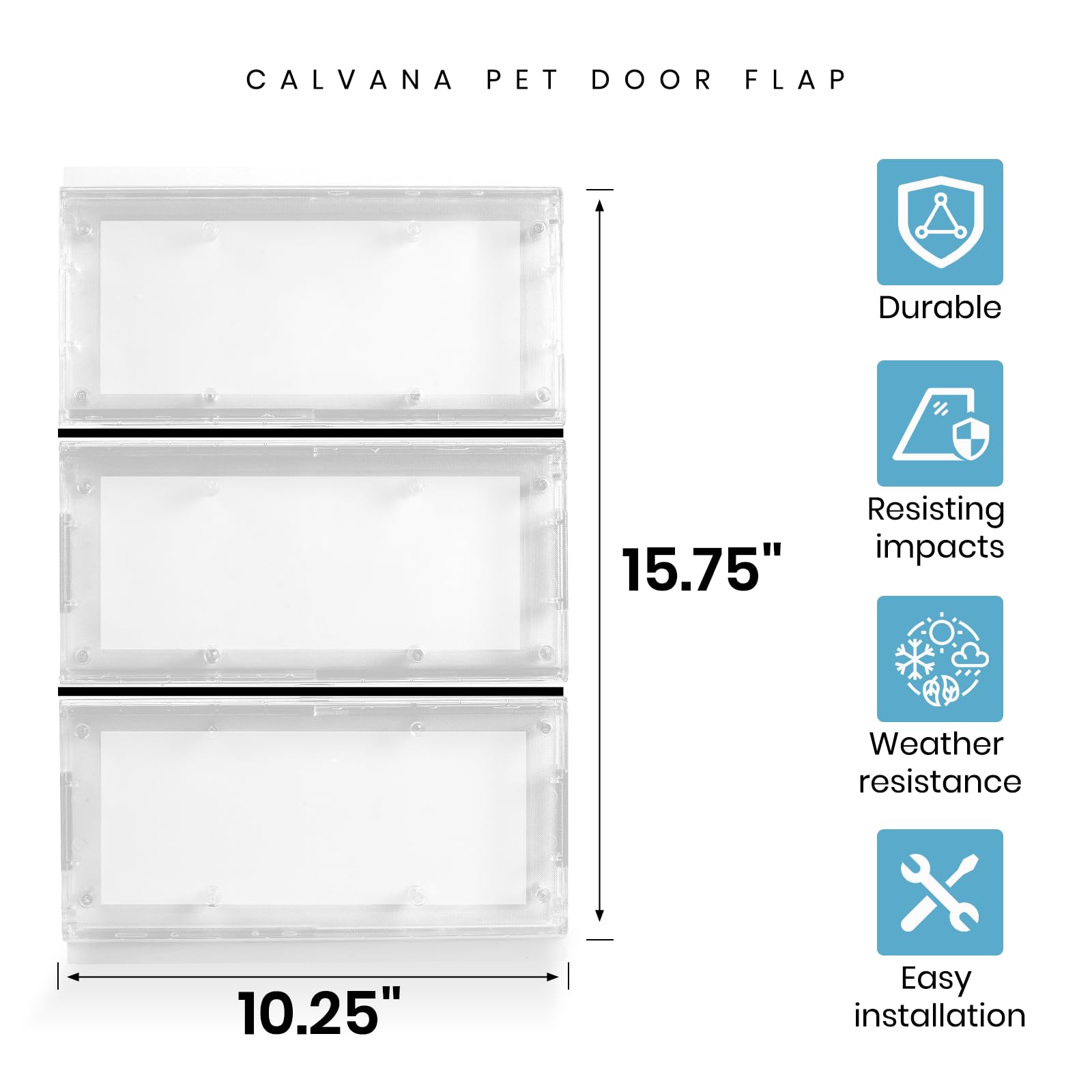 Calvana Airseal flap material durability demonstrates impact resistance for active pets