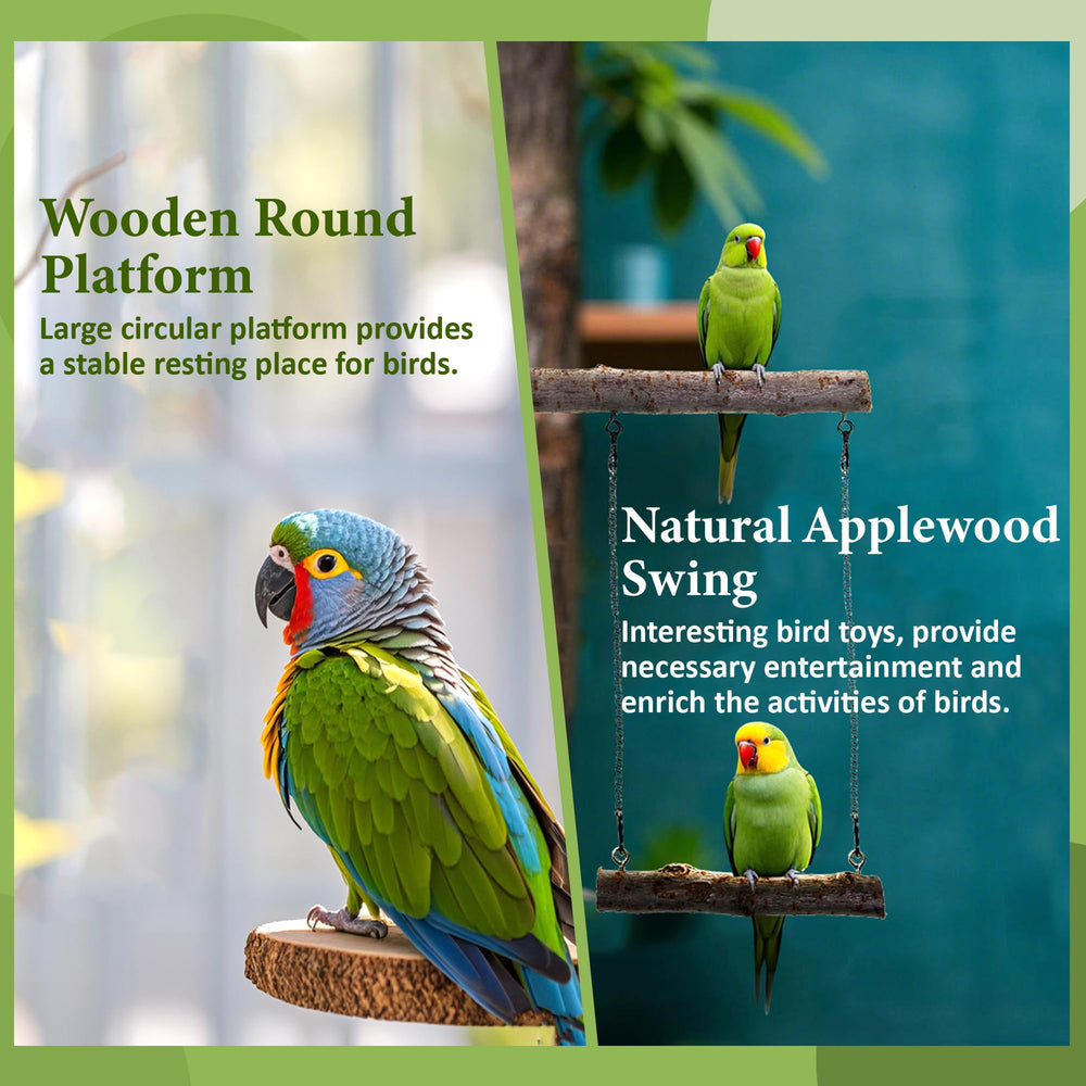 CAMATET applewood swing perch providing movement and enrichment