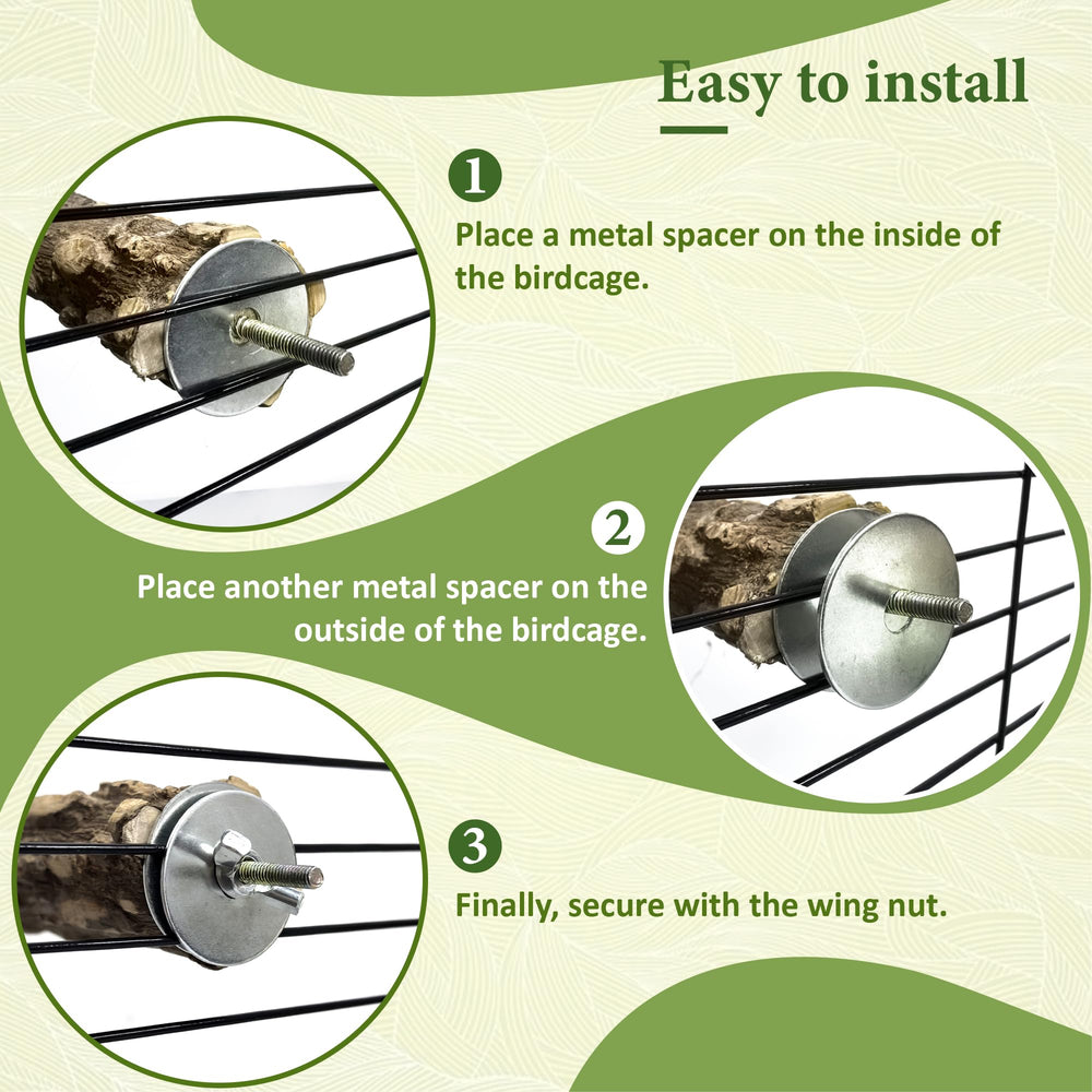 CAMATET bird cage setup visual demonstrating quick installation and tidy mounting