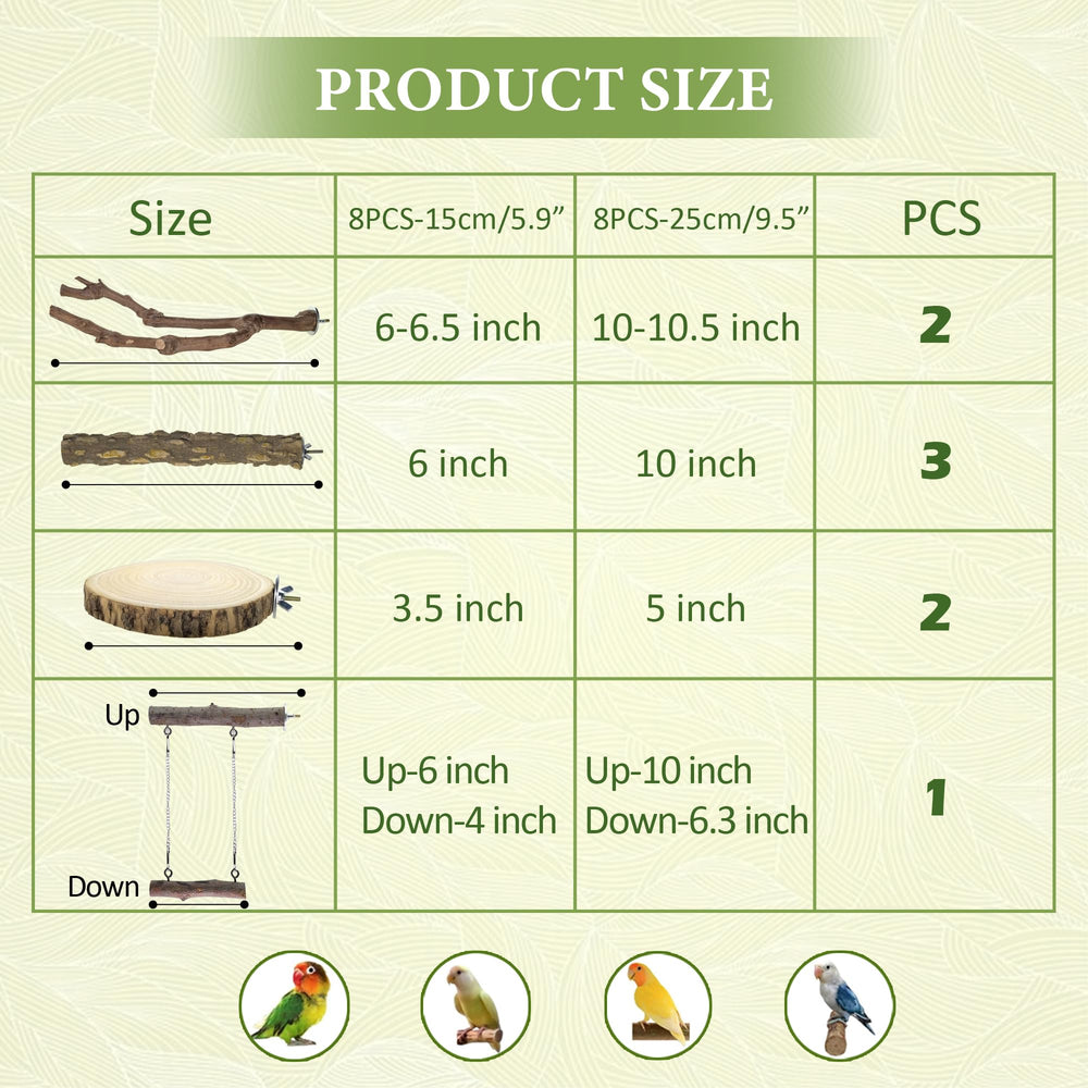 CAMATET 5.9 and 9.5 inch perches adaptable to various cage sizes