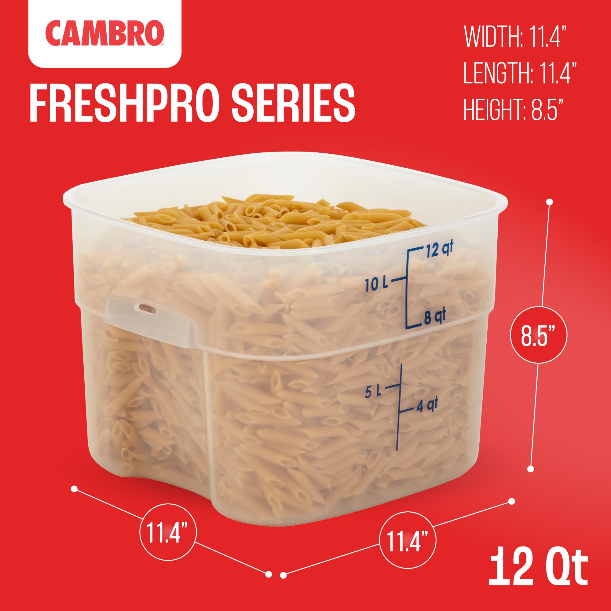 Cambro FreshPro 12qt multipurpose storage for bird seed, rice, and snacks