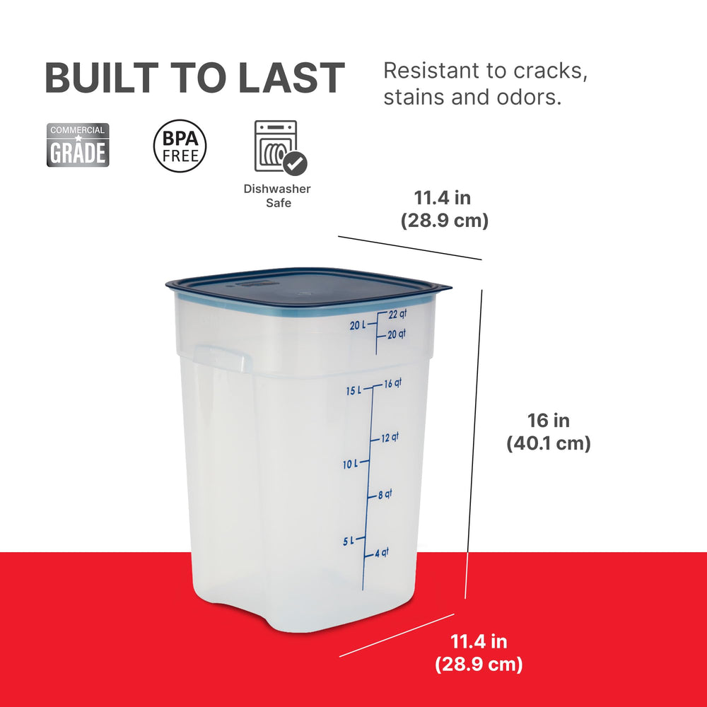 Cambro FreshPro translucent plastic emphasizes visibility for quick inventory checks.