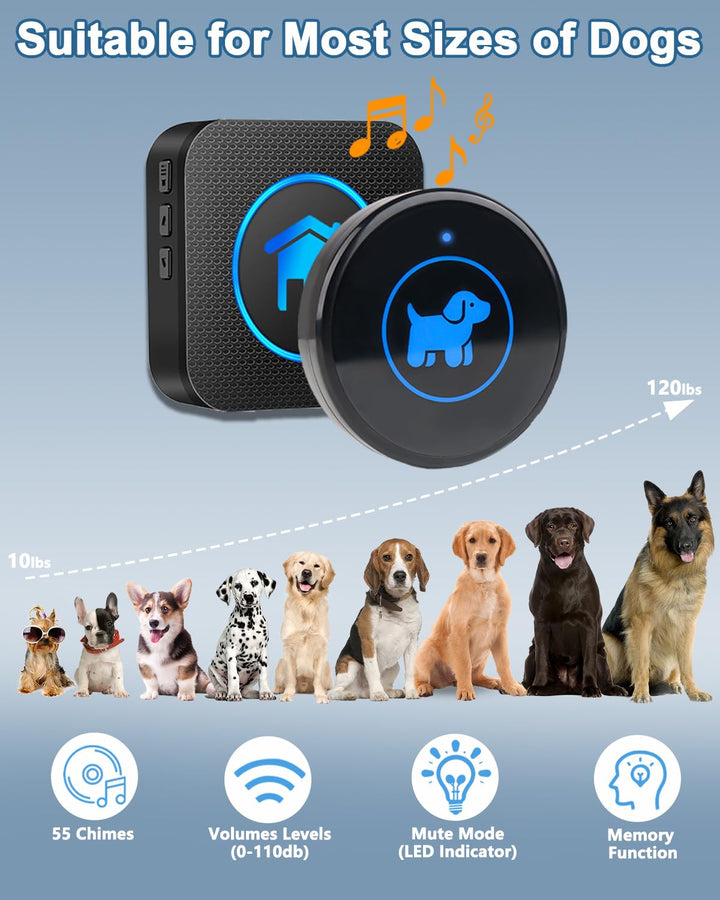 Cangecit Door Bell button on door signals dogs to go outside