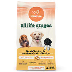 Canidae All Life Stages chicken-ancient-grains-bag shows balanced nutrition for all dogs