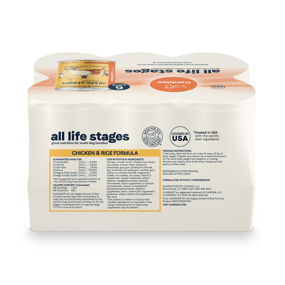 CANIDAE All Life Stages ingredients with real chicken and vegetables