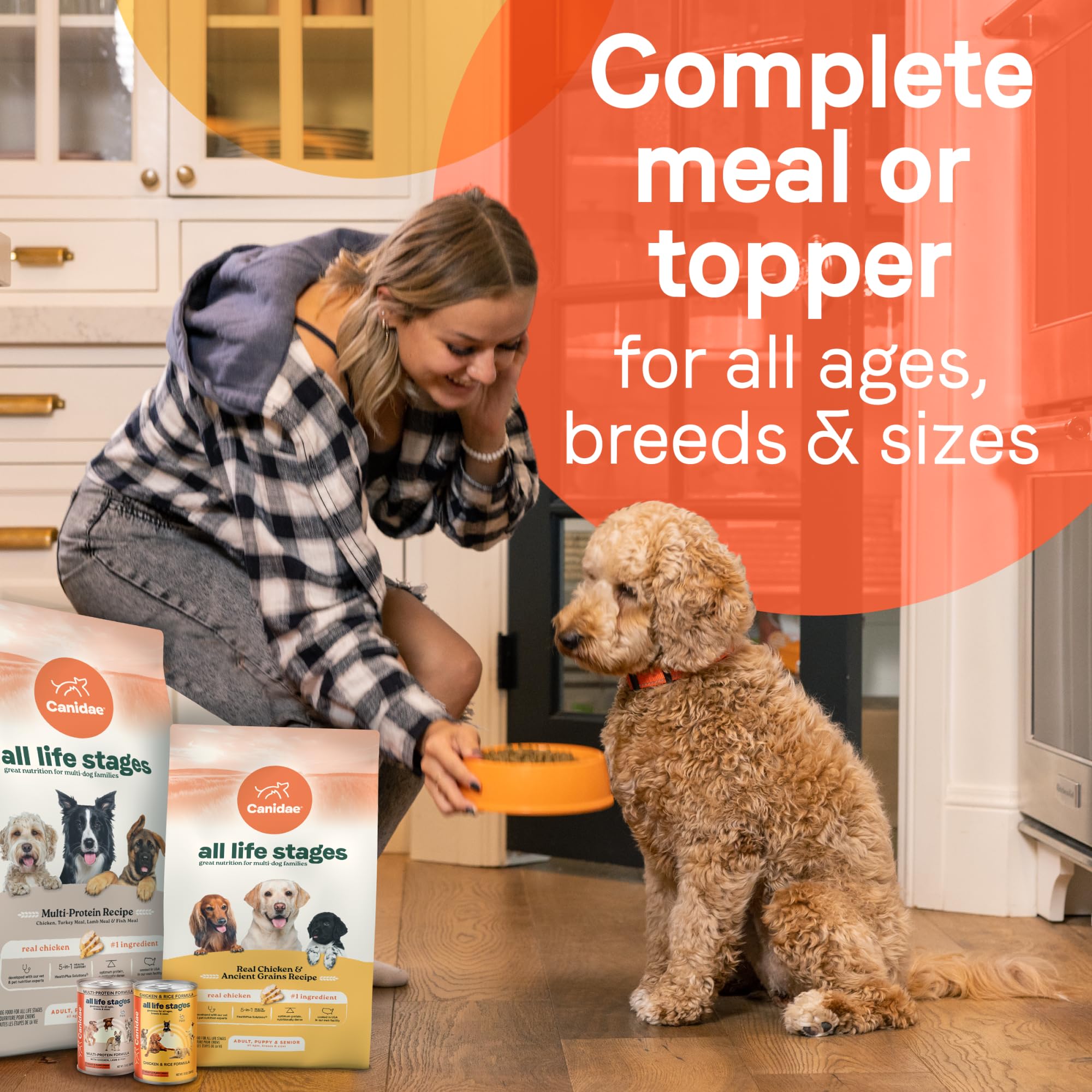 Serving bowl with CANIDAE All Life Stages for dogs of all ages